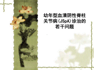 幼年型血清阴性脊柱关节病(JSpA)诊治的问题课件.ppt