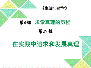 人教版高中政治必修四第六课6.2在实践中追求和发展真理课件.ppt