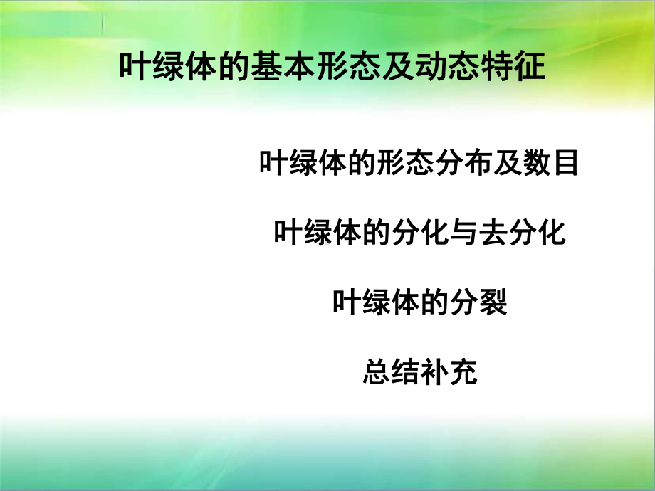 叶绿体的基本形态及动态特征资料课件.ppt_第1页