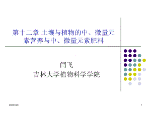 土壤与植物中微量元素营养与中微量元素肥料PPT演示文稿课件.ppt