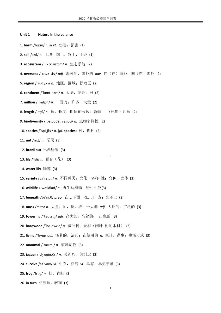 （2020）新牛津译林版高中英语必修第三册全册一套单词表（带音标）.docx_第1页