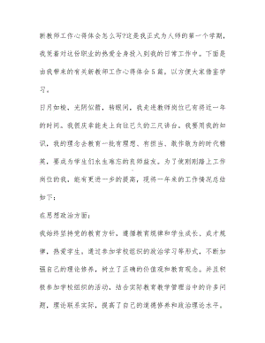 2021新教师工作感悟与总结（5篇）.docx