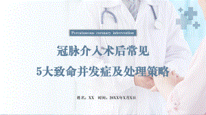 清新简约医疗护理教学冠脉介入术后常见5大并发症及处理策略PPT动态资料课件.pptx