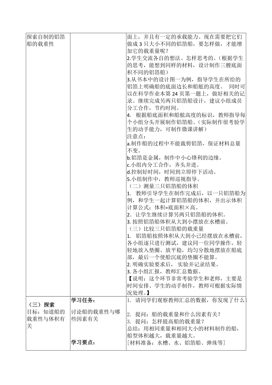 2022新教科版五年级下册科学2.4 《增加船的载重量》学导教案.docx_第3页