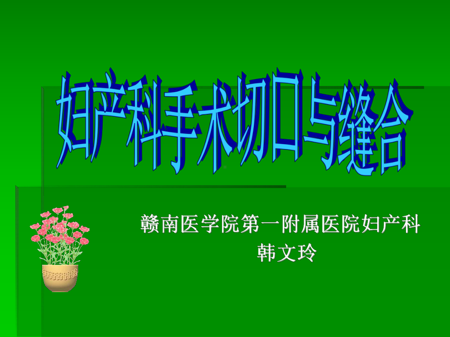 妇产科手术切口与缝合课件.ppt_第1页