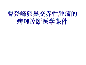 卵巢交界性肿瘤的病理诊断PPT培训课件.ppt