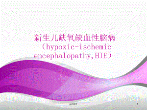 新生儿缺氧缺血性脑病(HIE)护理 儿科护理课件.ppt