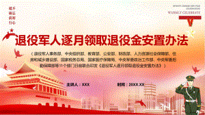 全文解读2022年《退役军人逐月领取退役金安置办法》PPT（素材）课件.pptx