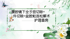 腹腔镜下全子宫切除+左侧附件切除护理查房课件.ppt