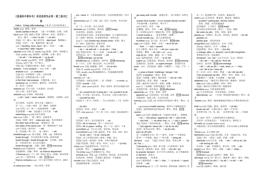 Unit 4 Living with technology（共87个生词和短语）-（2020）新牛津译林版高中英语高二选择性必修二.doc_第1页