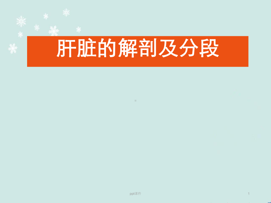 肝脏的解剖及分段-ppt课件.ppt_第1页