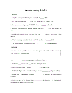 Unit 3 Extended reading 课后练习（2020）新牛津译林版高中英语选择性必修第二册.docx