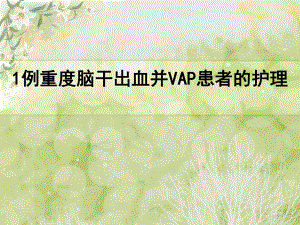 重度脑干出血并VAP患者的个案护理查房课件.ppt