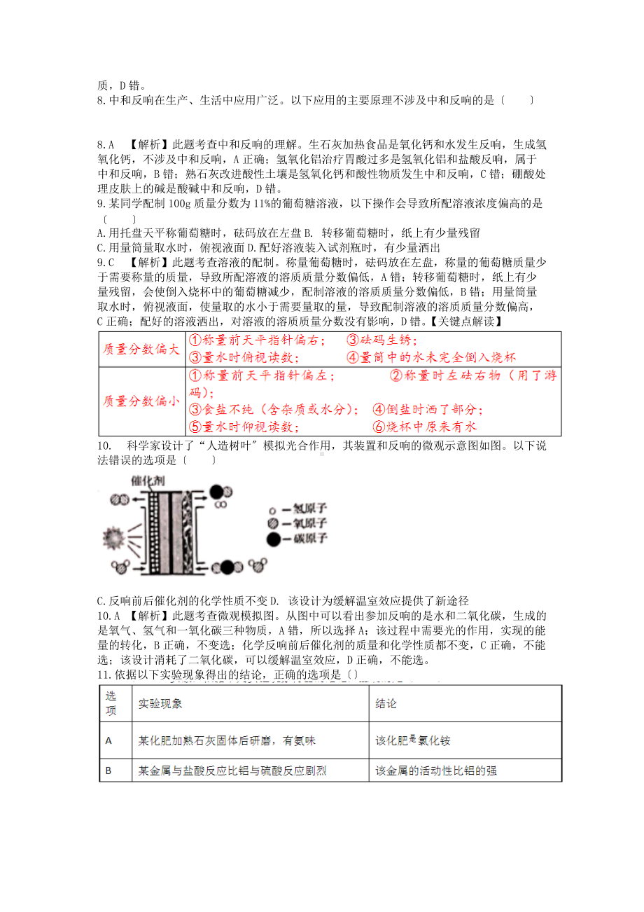 2021安徽芜湖中考化学真题及答案（Word版）.doc_第3页