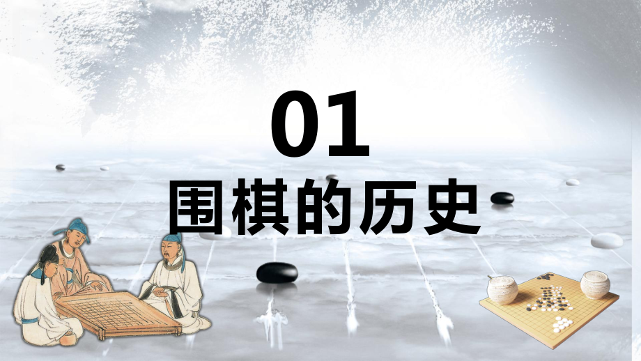 简约中国风中国围棋历史规则模具介绍教学图文PPT课件模板.pptx_第3页