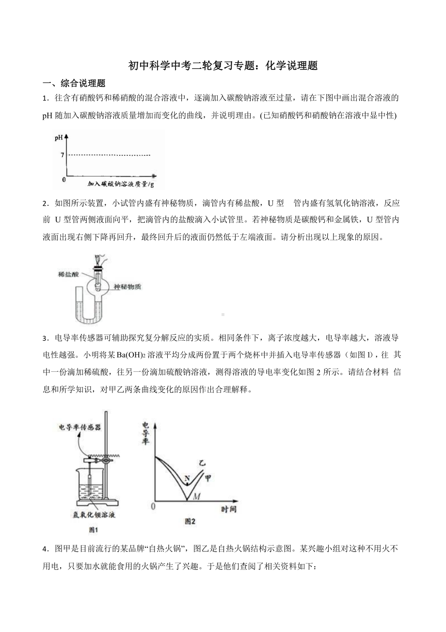 初中科学中考二轮复习专题：化学说理题.pptx_第1页