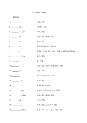 Unit 4 Natural Disaster 知识点检测-（2019）新人教版高中英语必修第一册.docx