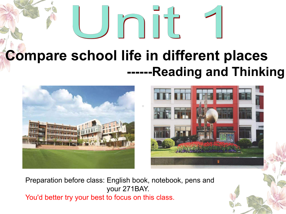 Unit 1 Teenager Life reading & thinkingppt课件-（2019）新人教版高中英语必修第一册.pptx_第1页