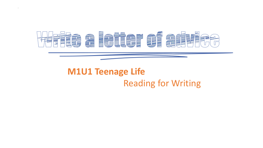 Unit 1 Teenage life reading for writing ppt课件-（2019）新人教版高中英语必修第一册.pptx_第1页