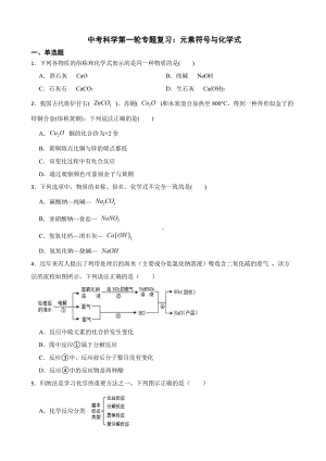 中考科学专题复习：元素符号与化学式附答案.pdf