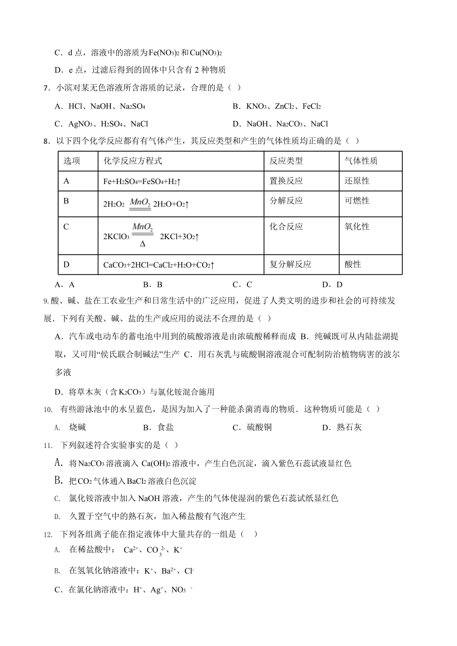 中考科学第一轮专题复习：盐与化肥.pptx_第2页