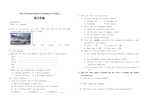 Unit 4 Natural Disasters Reading for Writing 预习学案 -（2019）新人教版高中英语必修第一册.doc