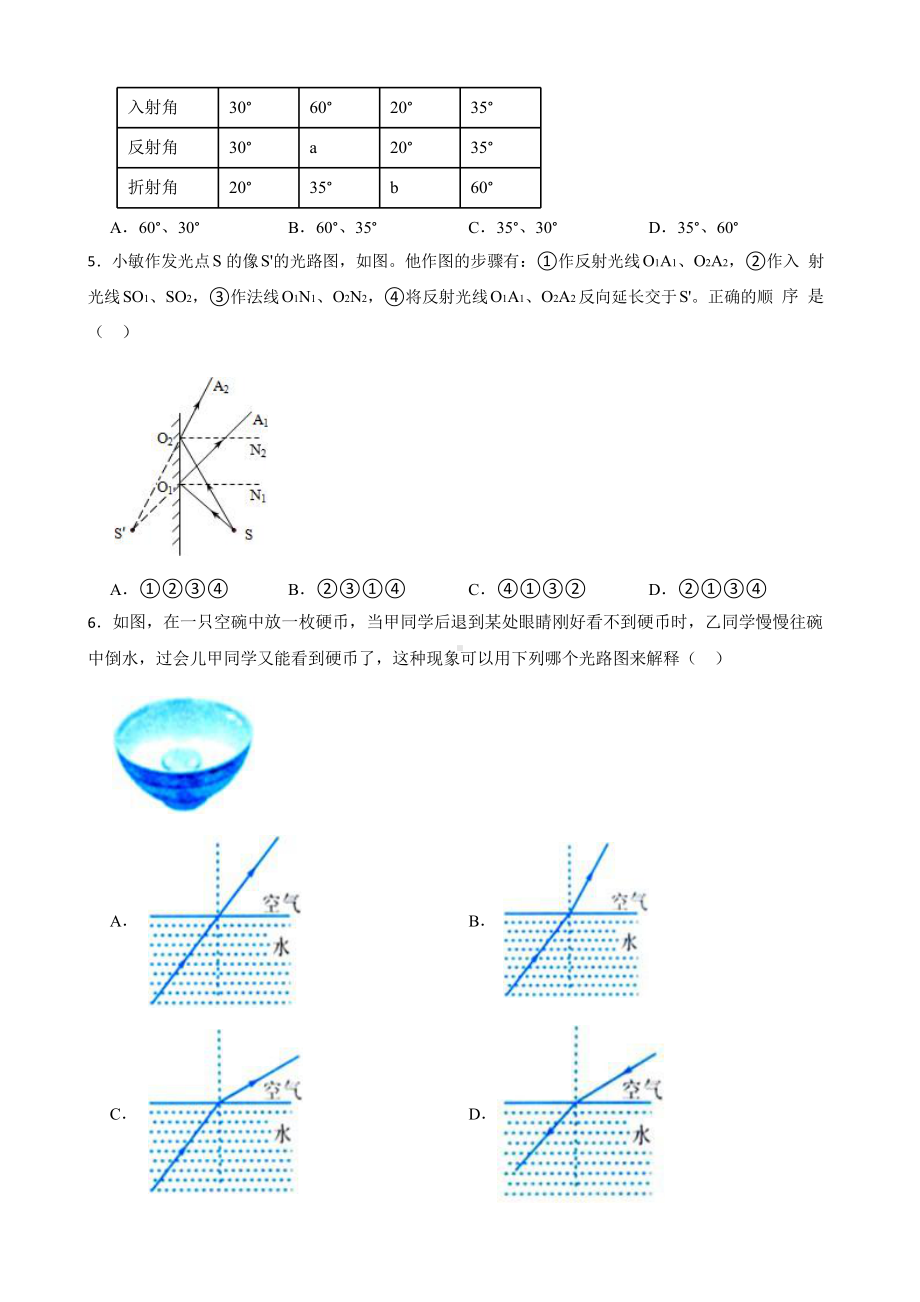 中考科学第一轮专题复习：光的反射与折射.pptx_第2页