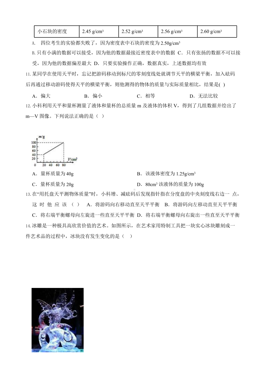 中考科学第一轮专题复习：质量与密度.pptx_第3页