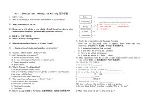 Unit 1 Teenage Life Reading for Writing 预习学案（有答案） -（2019）新人教版高中英语高一必修第一册.doc