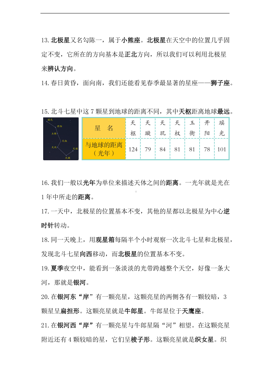 2022青岛版（六三制）五年级下册科学三单元春夏星空、四单元电磁铁知识点梳理.doc_第2页