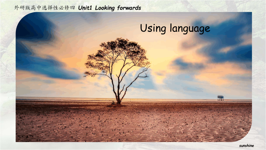 Unit 1 Looking forwards Using language ppt课件 -（2019）新外研版高中英语选择性必修第四册.rar