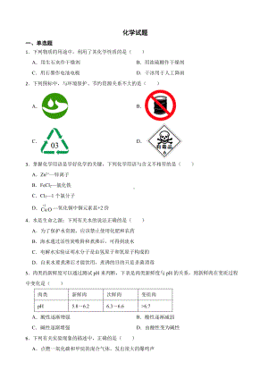 河南省商丘市睢县中考一模化学试题含答案.pdf