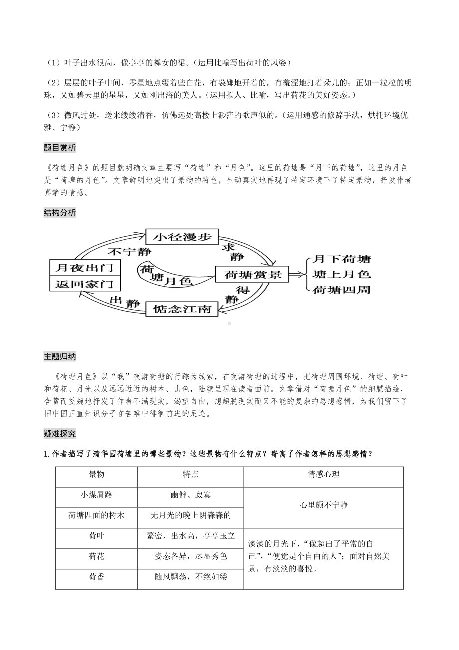 14.2荷塘月色 学案-统编版高中语文必修上册.docx_第2页