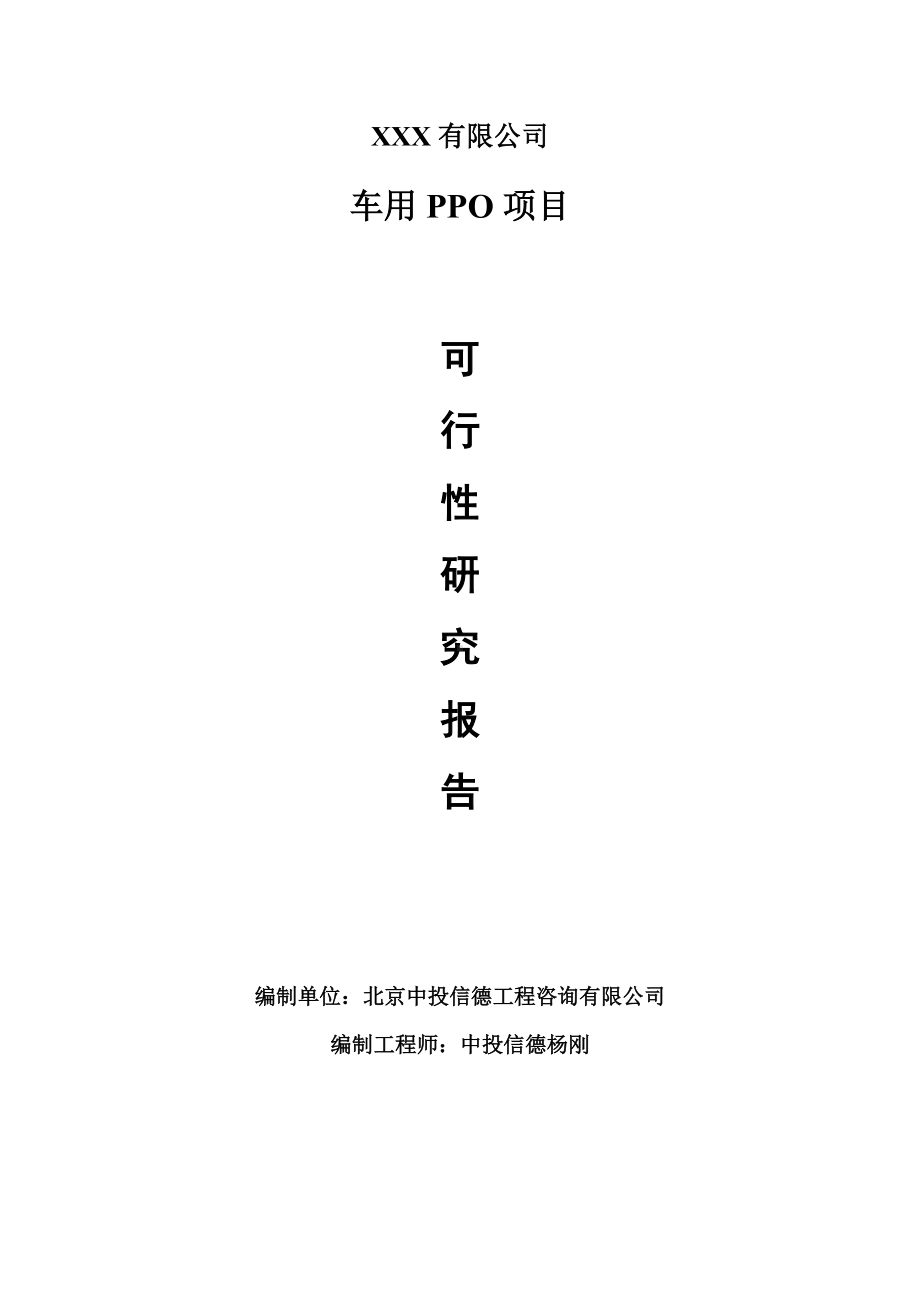 车用PPO项目可行性研究报告建议书.doc_第1页