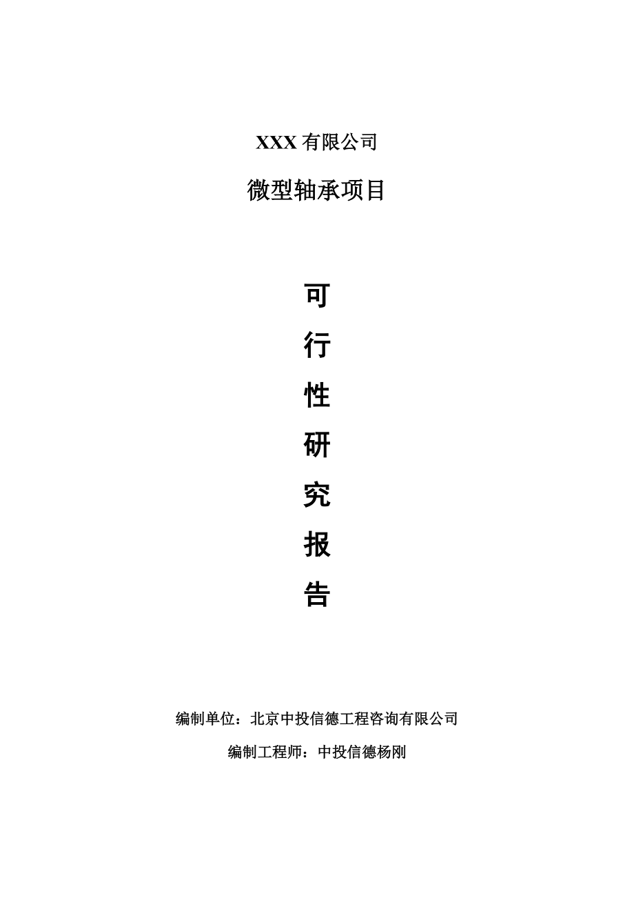 微型轴承建设项目可行性研究报告建议书案例.doc_第1页