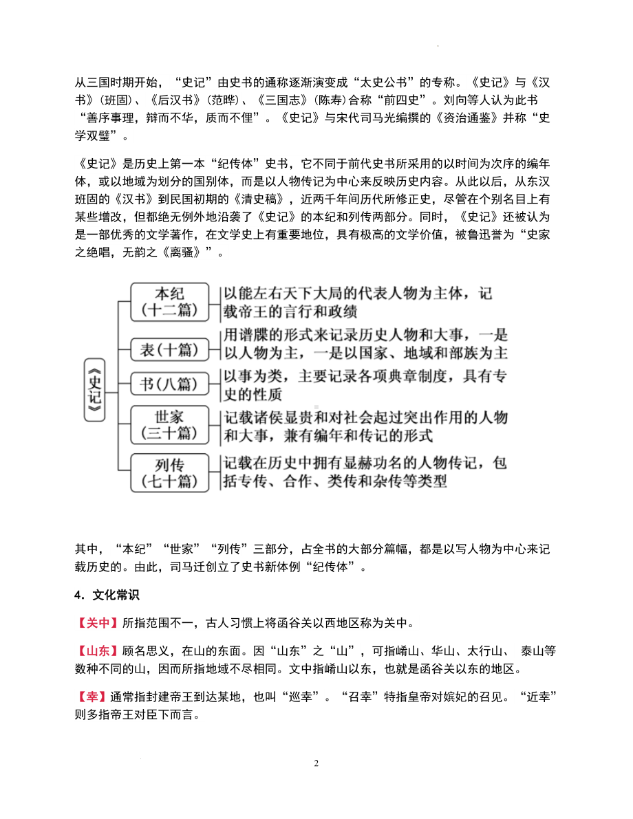 《鸿门宴》知识点 -2022统编版高中语文必修下册.docx_第2页