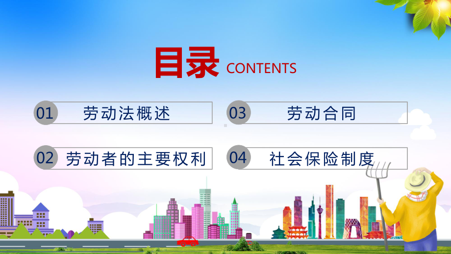 简约党政风劳动法科普宣传教育通用图文PPT课件模板.pptx_第2页