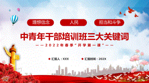 中青年干部培训班三大关键词2022年春季开学第一课完整课件PPT模板.pptx