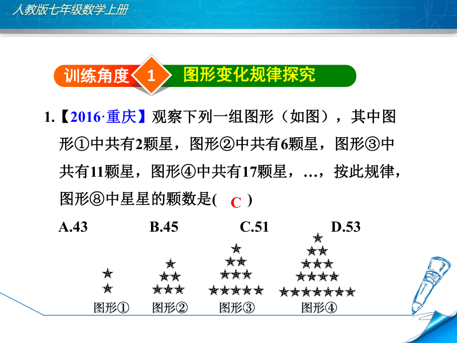 人教版初一数学上册《专训2-图形中的排列规律》课件.ppt_第3页