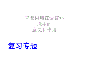 中考语文专题复习：重要词句在语言环境中的意义和作用课件.ppt