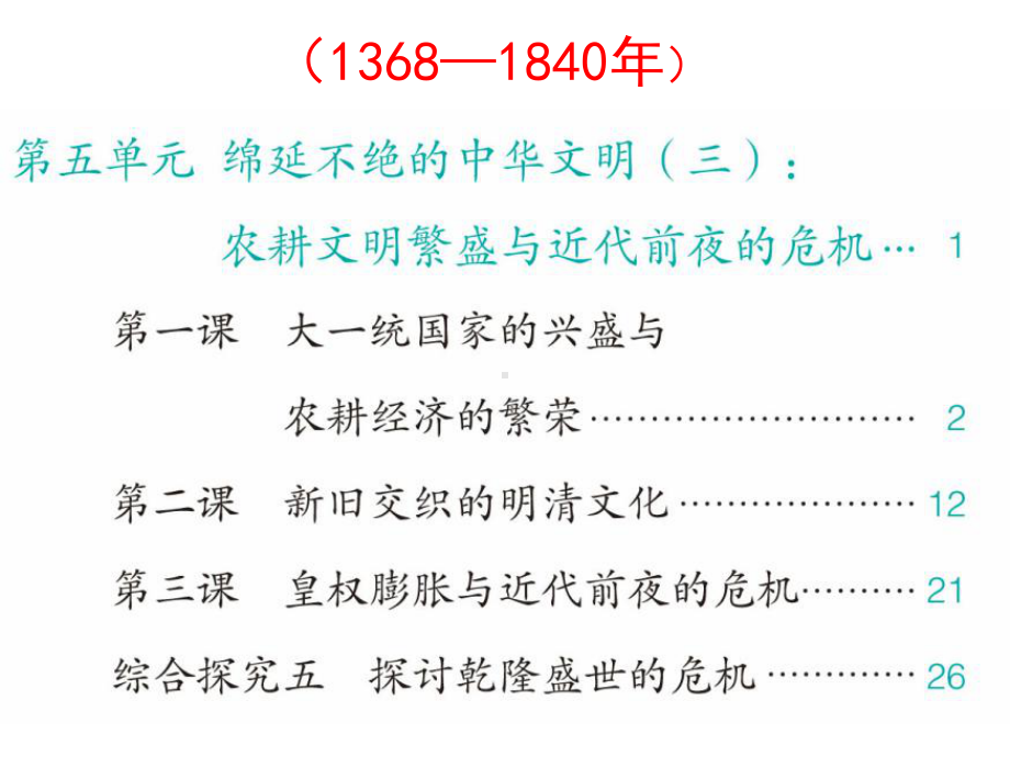 人教历史与社会5第五单元--绵延不绝的中华文明(三)：农耕文明的繁盛与近代前夜的危机(复习课件).ppt_第3页