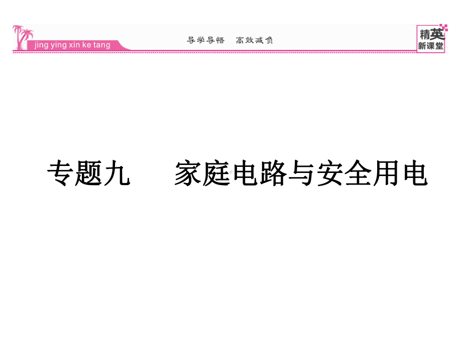 九年级物理全册专题九家庭电路与安全电路课件(新版)新.ppt_第1页