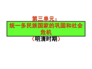 人教部编版七年级历史下第三单元明清时期：统一多民族国家的巩固与发展复习课件(共22张).ppt