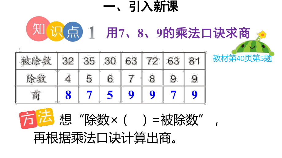 人教版二年级下册数学表内除法(二)练习课(1-2课时)课件.ppt_第3页