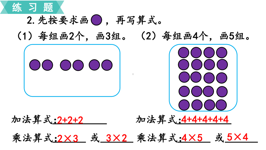 人教版二年级上册数学第四单元表内乘法(一)练习九课件.pptx_第3页