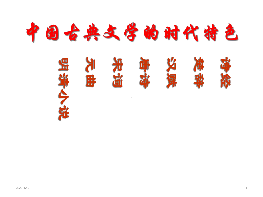 人民版高中历史必修三23《中国古典文学的时代特色》教学课件(共28张).ppt_第1页