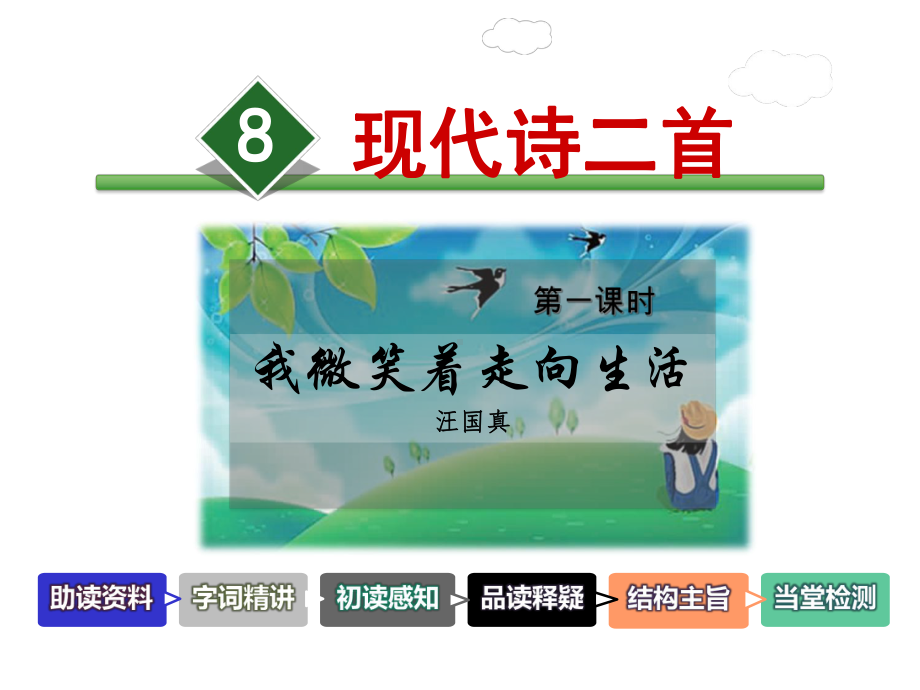 冀教版小学语文五年级上册课件：8现代诗二首（第1课时）《我微笑着走向生活》(公开课优质课件).ppt_第2页