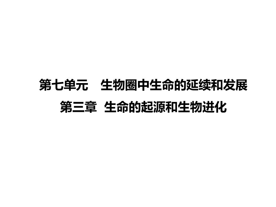 人教版生物八下第三章《生命的起源和生物进化》综合复习课件(共35张).ppt_第1页