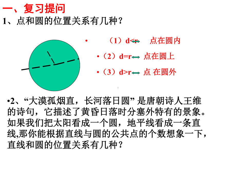 人教版初三数学直线和圆的位置关系课件.pptx_第2页