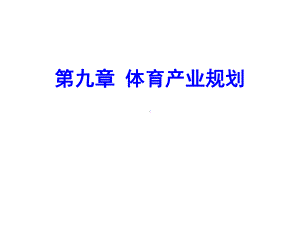 体育产业经济学课件第九章体育产业规划.ppt